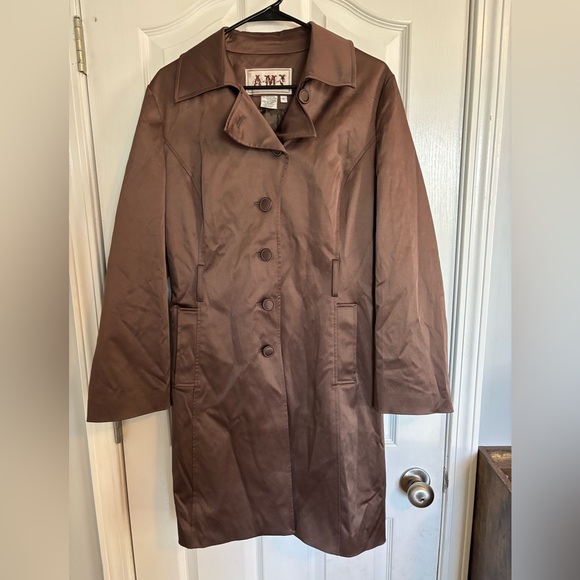 Ami Jackets & Coats Vintage Ami Womens Chocolate Brown Trench Coat — free download